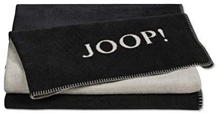 Joop!® Uni-Doubleface I flauschig-weiche Kuscheldecke Anthrazit-Ash I Wohndecke aus Baumwolle & Polyacryl in grau I Tagesdecke 150x200cm | nachhaltig produziert in Deutschland I Öko-Tex Standard 100