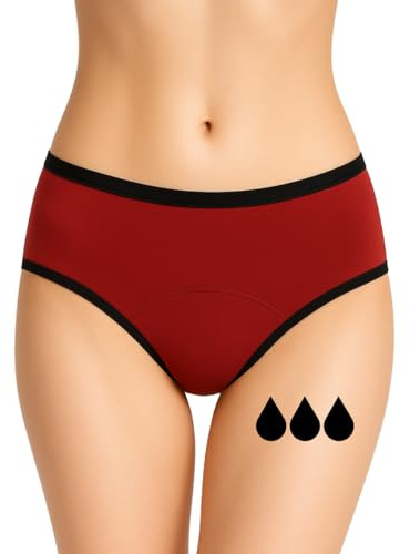 NoBlood – Periodenslip Baumwolle Starke Blutung (Mohina, Rote, M) | Bequem & schützend: Saugfähige Periodenunterwäsche, die perfekt passt. 95% Baumwolle.