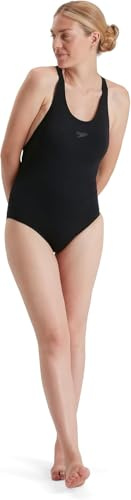 Speedo Damen Eco Endurance+ Power Cross Back Badeanzug | Athletische Passform | Klassisches Design | Recyclingmaterial | Chlorbeständig | Besonders flexibel Black 38