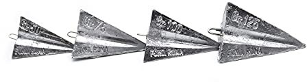 Set 4 pezzi piombi surf casting Triedo (gr 50-75 - 100-125)