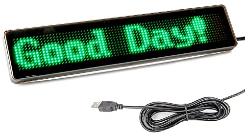 Leadleds LED Autoschild Anzeigetafel Bluetooth verbundenes Smartphone programmierbar für Autofenster, Taxi, Ladenfront (Grün)
