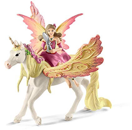 SCHLEICH BAYALA | Feya mit Pegasus-Einhorn 70568 | Elfe mit Spiegel & Einhorn mit Magnet | tolles Geschenk für Mädchen und Jungen | schöne Sammelfiguren | Spielfigur ab 5 Jahren | Set aus 3 Teilen