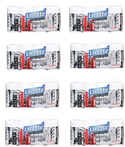 Livette 64 Rollen Toilettenpapier 157 Blatt, Klopapier, WC-Papier 3 lagig DELUXE Weiß (64)