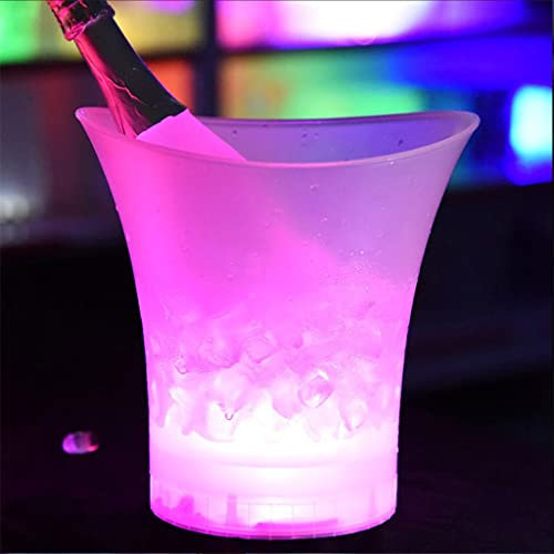 5L Plastic LED Ice Bucket Light Up Champagne Whiskey Beer Keg Bar Night Party (B