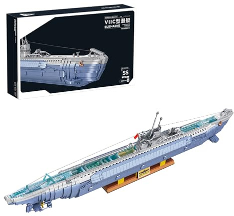 FigureArt 628011 U-Boot Klemmbausteine Modell Bausatz, 6172 Teile Modellbausatz Technik Militär Modell für Erwachsene (Originalverpackung)