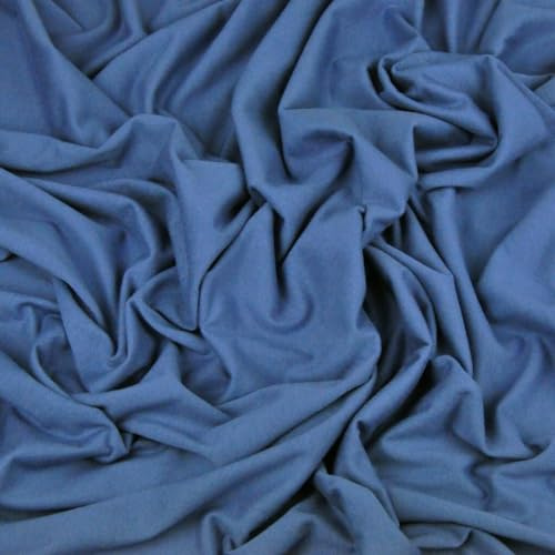 Textrend, tessuto jersey a metraggio, 100% cotone, morbido, tessuti per cucito, tinta unita, patchwork, stoffa 1x1,75m, 140g/m2, craftina, metro (Jeans)