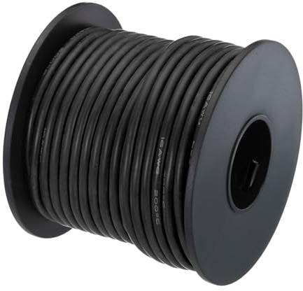 QUARKZMAN 16AWG Kabel Elektrischer Draht 1,31 mm² Verzinntes Kupferkabel 15 Meter, Stromkabel Hohe Temperatur Leitung Erdkabel Litzenkabel Verlängerungskabel für Kfz Kabelkanal, Schwarz