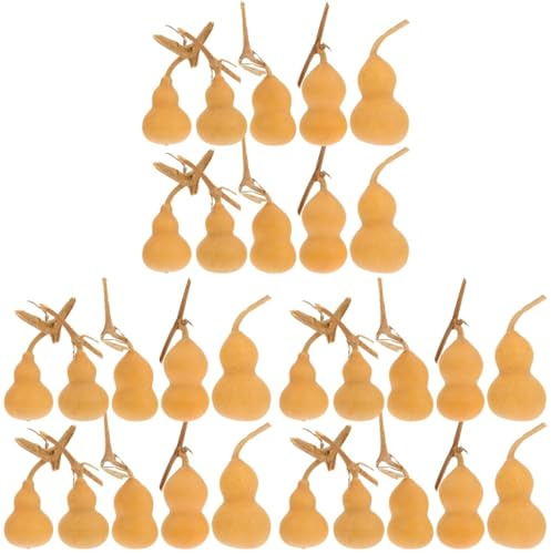 NUOBESTY 30Pcs Natural Gourd Ornaments 3.93-4.13In Lightweight Dried Calabash Decors for Home Office Party Decorations with Random Style