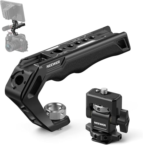 NEEWER CA007 Top Handle Griff + MA006 Monitor Halterung Set Kamera Käfig Grip mit 3/8 Locating für ARRI, Cold Shoe Monitorhalterung 180° Neigungsdämpfung für Feldmonitor kompatibel mit Atomos Ninja V
