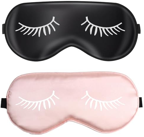 Mascherina Per Dormire,2 Pezzi Benda Occhi, Mascherina Per Dormire Seta,Paraocchi Notte,Con Fascia Regolabile,Per Viaggio, Sonno,Bloccare La Luce,Donna E Uomo