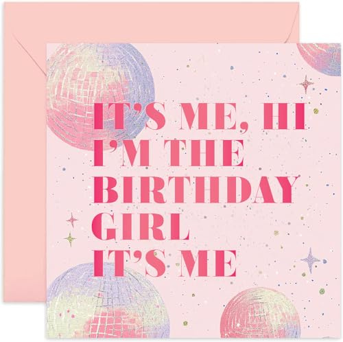 Hi I'm The Birthday Girl Card for Her - Birthday Card for Taylor Fans - 16th 18th 21st 30th Birthday Card for Bestie, Swifty, Daughter, Niece, Cousin - Swift Birthday Card for Her - Blank Inside