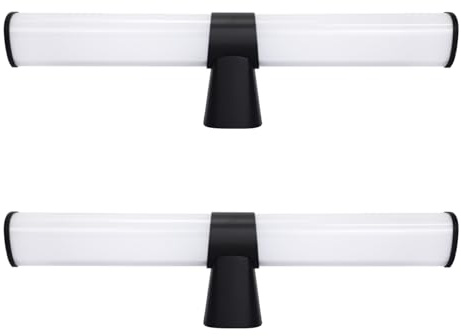 Homefire 2ER LED Spiegelleuchte Bad Spiegellampe 40CM Schwarz | Wandlampe Badezimmer 8W Badleuchte Wand Wasserdicht IP44 Wandleuchte 4000K Badlampe schminklicht für Badschrank Schminktisch