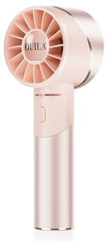 OUILA Handventilator, Mini Ventilator USB Aufladbar Tragbarer Akku Ventilator mit 4 Geschwindigkeiten Turbo Wind, 2600mAh Max 16 Std. Klein Hand Ventilator To Go für Reisen Büro Zuhause Draußen