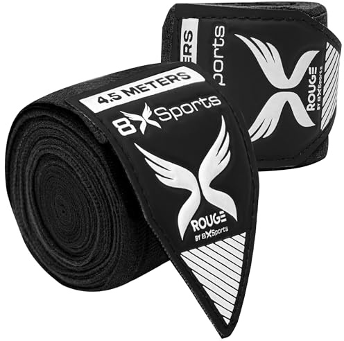 8Xsports - Juego de guantes interiores para boxeo, vendas elásticas para el pulgar de 4,5 m, para hombres y mujeres, bajo los manoplas, protección, Muay Thai, artes marciales mixtas, kickboxing (color