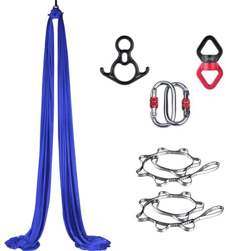 Gvqng Aerial-Yoga-Handtuch, Yoga-Vertikaltuch, Yoga-Schaukel, Aerial-HäNgematte, Aerial-Yoga-Schaukel, Akrobatik-Tanz-HäNgematte, Yoga-Handtuch Zum AufhäNgen, Akrobatik-Tuch,C,8M*1.5M