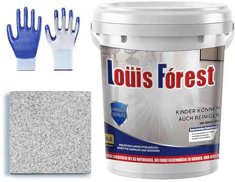 Vernice per Pavimento in Sabbia Colorata Epossidica, Vernice per Pavimento Epossidica Louis Forest, Rivestimento Autolivellante Epossidico Colorato per Sabbia, Adatta per Uso Interno ed Esterno