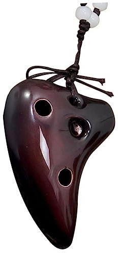 HAMPPLIES Collana Facile da Suonare Ocarina 6 Fori in Ceramica Strumento Musicale Leggero per Amanti della Musica e Professionisti