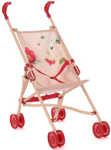 Roma RHS Umbrella Buggy - Flora-Puppenwagen, ab 2 Jahren, cremefarben/beerenrot, Modell Flora, umweltfreundliches recyceltes Gewebe, für Puppen bis 42 cm