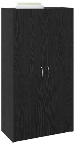 vidaXL Armario de Oficina Roble Negro 60 x 32 x 115 cm, Armario de Oficina, Diseño Rectangular, Muebles Modernos para el Trabajo, Almacenamiento Duradero, Organizador de Madera