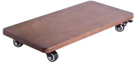 Carrello per piante in legno con ruote bloccabili a 360°, robusto carrello per vasi da fiori (40 x 20 cm), ideale per giardino e patio