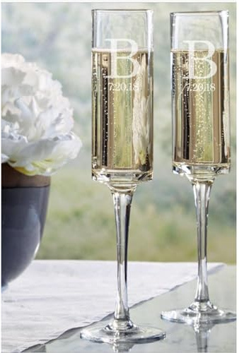 Andisijq Copas de champán personalizadas para boda, juego de 2 copas, grabadas Mr & Mrs, copas de champán para tostar, recuerdos de boda para novia y novio