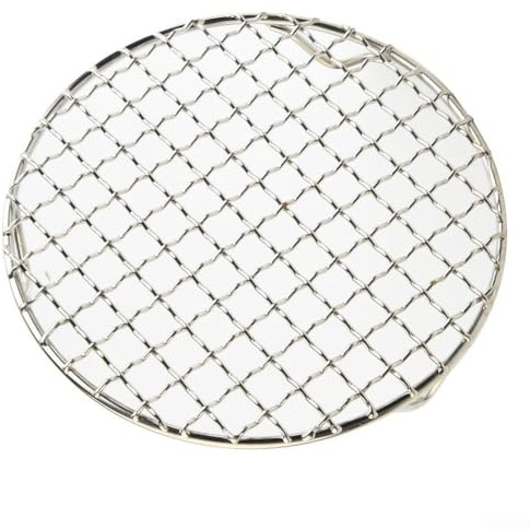 Eawfgtuw Rejilla redonda de acero inoxidable 201 con rejilla de alambre, borde grueso y patas estables, bandeja versátil para hornear, asar, cocinar al vapor o enfriar pasteles, Pi (35 cm)