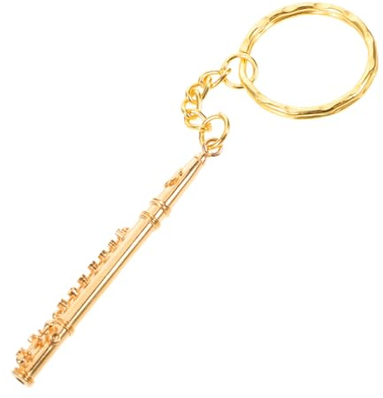 FRCOLOR Portachiavi Forma di Flauto in Metallo Retrò Portachiavi Musicale con Ciondolo di Flauto per Chiavi e Borse Accessorio per Musicisti