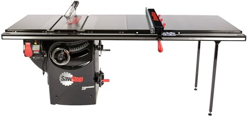 SAWSTOP Professional Cabinet Saw, 3HP, 52” Professional T-Glide Advance Rip Fence, Rails & Extension Table (PCS31230-ATGP52)