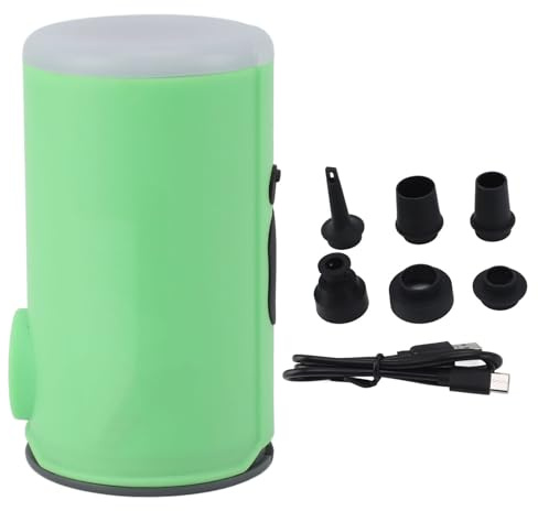 Pompa di aria elettrica Pompa di aria portatile ricaricabile multifunzionale per materasso ad aria Letto Anello di nuoto Divano gonfiabile Piscina Galleggiante Giocattoli (Verde)