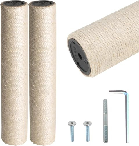 Poste rascador de repuesto para gatos, cartón y sisal, 35 cm
