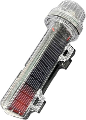 Lampe de navigation LED à énergie solaire pour bateaux d'urgence avec clignotant rouge/blanc/vert approuvé par le gardien (gris, 18,5 x 5,6 cm)