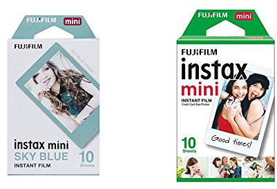 Fujifilm 16537055 instax mini Color Frame Développement Instantané Bleu + 1x10 Films