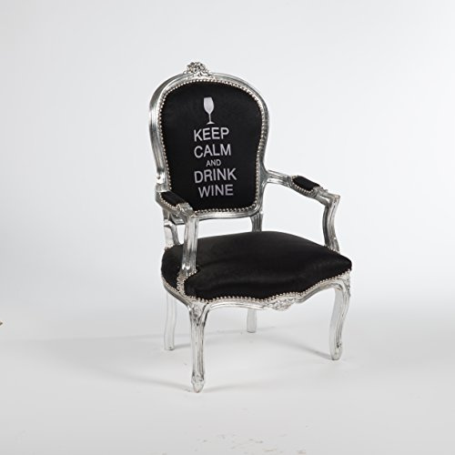 Poltrona BAROCCO stile francese Luigi XVI Luis Keep Calm 63 x 65 x 94 cm