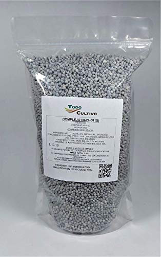 Todo Cultivo abono Plantas Complejo 08-24-08 NPK. 1 Kilo. Abono NPK (nitrógeno-fósforo–potasio) Macro Elementos Esenciales para una Planta.