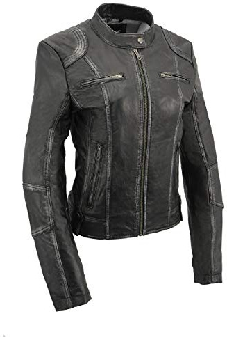 Milwaukee Leather SFL2830 Women's Black Sheepskin Scuba Style Fashion Leather Jacket - Medium
