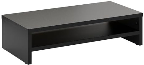 RICOO Monitor Ständer für Computermonitore Monitorständer - 54 x 26 x 14 cm Schreibtischaufsatz Schwarz FS0114-S Bildschirmerhöhung Bildschirmständer Laptop Tisch Lapdesk Laptoptisch