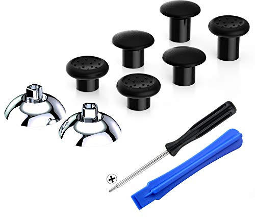 eXtremeRate Stick Analogique pour ps5 Manette,Joysticks Interchangeable pour ps4 Manette avec 3 Hauteurs Ergonomiques, Chromé Argenté