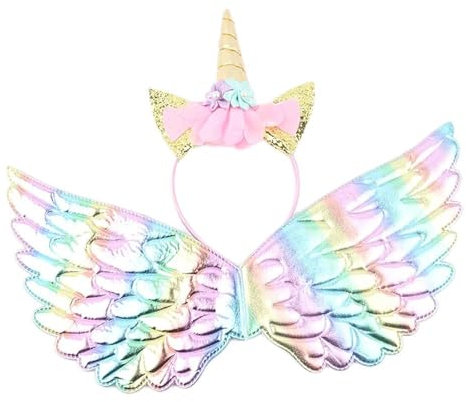 CO BN Einhorn Stirnband und Engelsflügel, Zubehör für Halloween Karneval Cosplay Party Feier