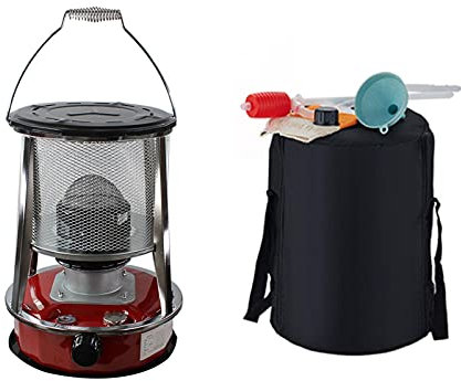 MEZING Universell Kerosinofen, Camping-Kerosin-Herd, Petroleum Heizung Mit Docht, Petroleumheizung, Grün Tragbares Outdoor-Ofen, Gaskartuschen Campingkocher - Mit Ölpumpe Und Trichter, 4.6/6L