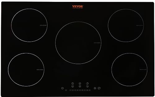 VEVOR Built-in Induction Electric Stove Top 30 Inch,5 Burners Electric Cooktop,9 Power Levels & Sensor Touch Control,Easy to Clean Ceramic Glass Surface,Child Safety Lock,240V