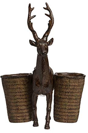 MINGYAN Büroobjekte Fawn Animal-förmige Harz Stifthalter, Tischdekoration in Studenten-Schlafzimmer, Multifunktionsraum Make-up Pinsel (Holz) Lagerregal für Schreibwaren