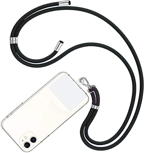 Captor Cordino Catenella Laccio Porta Cover per Telefono Smartphone Cellulare da Collo - Tracolla Catenina con Cordini da Phone Cellulari Telefoni Accessori Universale Laccetti Donna Uomo (Nero)