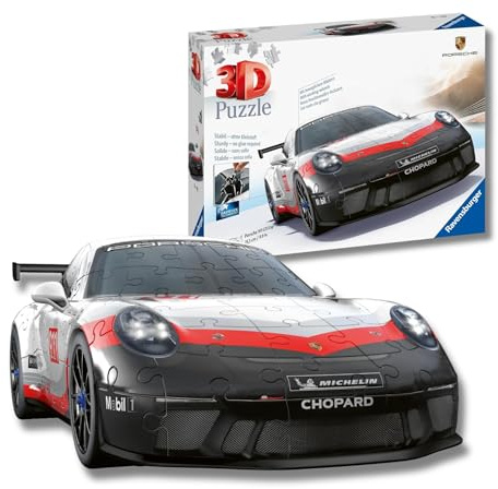 Ravensburger - Puzzle 3d Porsche 911 GT3 | Puzzle 3d Per Adulti E Bambini A Partire Dagli 8 Anni | Modellismo Da Costruire Adulti Di 152 Pezzi | Regalo Bambino 8 Anni E Più
