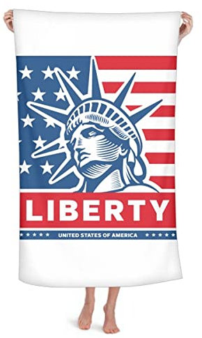 Amerika-Flagge mit Liberty-Statue-Muster, weich, warmes Flanell