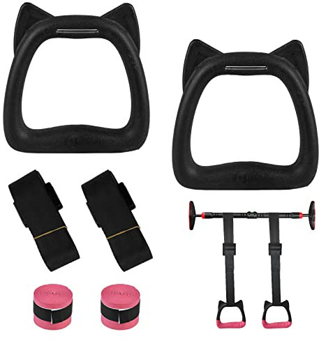 YOYIAG Rings for Kids Bars: Gymnastic Pull Up Rings with Straps, Hole-free Single-rod Suspension Bar, Exercise Strength Training Equipment Gym Rings for Children Exercise(Safe Load-bearing 100kg)