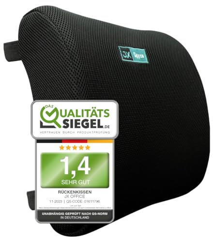 JX Office® Rückenkissen – Ergonomisches Memory Foam Lendenkissen/Lordosenstütze für gesunde Sitzhaltung | Für Auto, Büro & Zuhause | Beugt Rückenschmerzen vor | Reise Gadget
