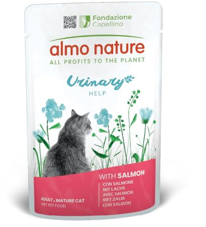 Almo Nature Holistic Urinary Help Aliment Humide pour Chats Adultes avec Saumon - (30 sachets de 70 g)