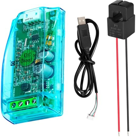 Jadeshay Voltometro Amperometro AC 80-260V 100A PZEM-004T Modulo Multimetro Energia Tensione Alimentazione Corrente per Testare Tensione Elettrica con Trasformatore di Corrente e USB Cavo Adattatore