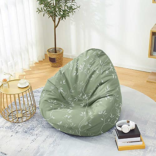 Mateju Bean Bag Chair, Beanbag Chair Adult, 3D Green Branch Bean Bag Without Filling, Plush Toy Storage Large Bean Bags, High Back Bean Bags, Suitable Indoor Outdoor Beanbag (M,brownish green)