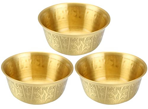 TOPBATHY 3stücke Teiliges Kupfer Buddhistische Tempel Wasserschale Mit Glatter Oberfläche Für Meditationsrituale Und Wohnkultur Polierte Messingdekoschalen in Verschiedenen